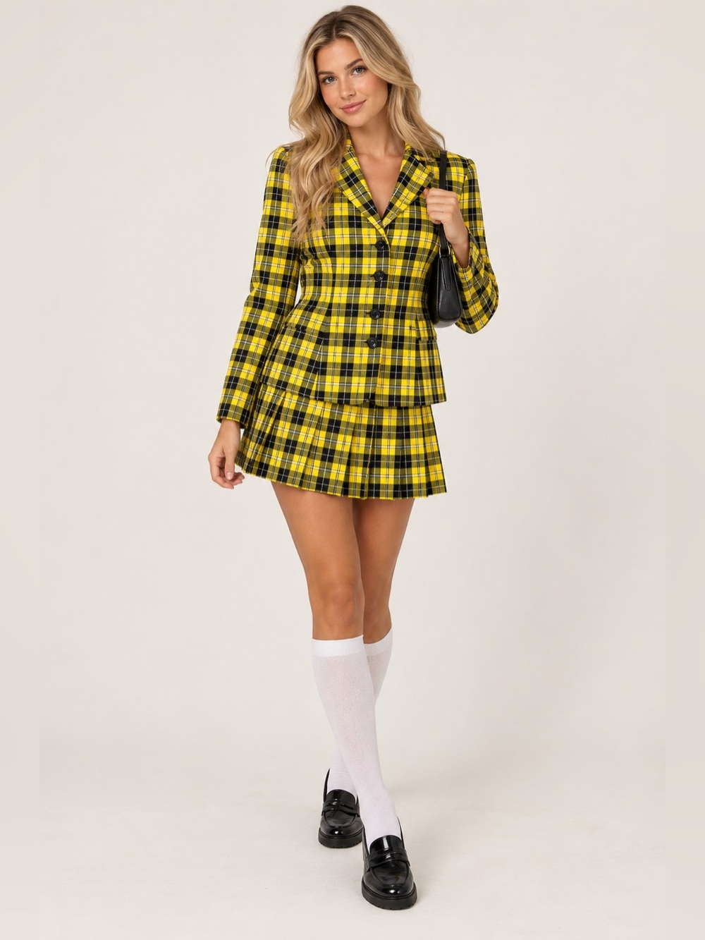 Spirit Halloween Clueless Cher Costume Yellow Plaid Blazer Skirt Set Medium